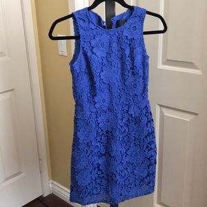 JCREW blue lace crochet dress